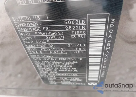 2019 Infiniti Qx50 Essential z USA, uszkodzony, nr VIN 3PCAJ5M3XKF101425